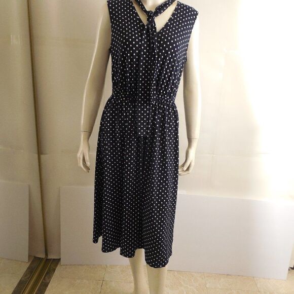 582712.....ADRIANNA PAPELL Printed Tie Neck Sleeveless Dress - Picture 1 of 6